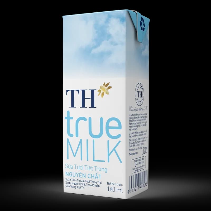 Sữa Tươi Tiệt Trùng TH True Milk Nguyên Chất 180ml