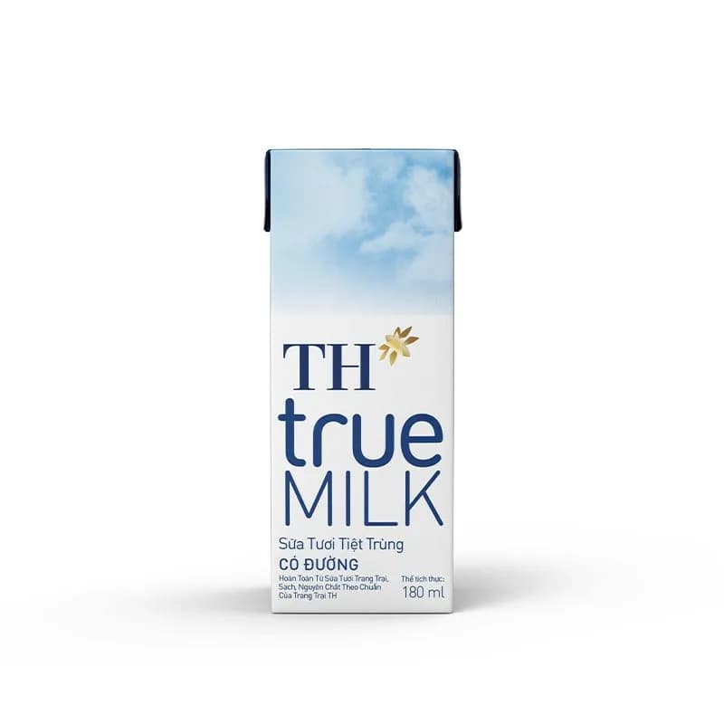 Sữa Tươi Tiệt Trùng TH True Milk Có Đường 180ml