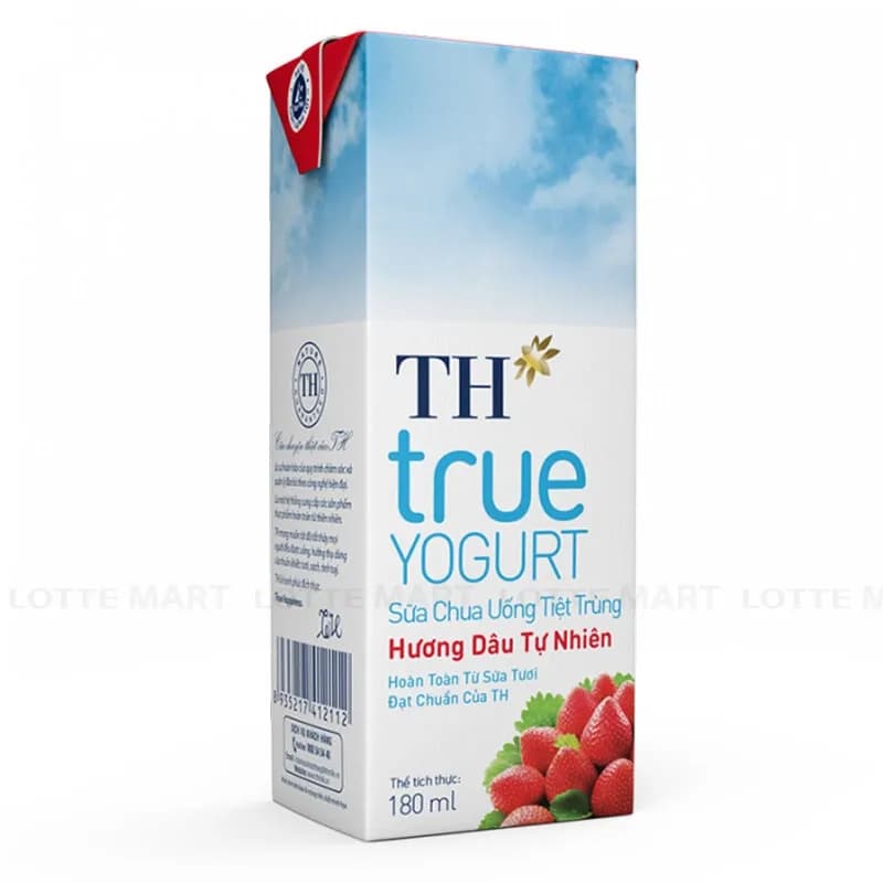 Sữa Chua Uống Tiệt Trùng TH Hương Dâu 180ml