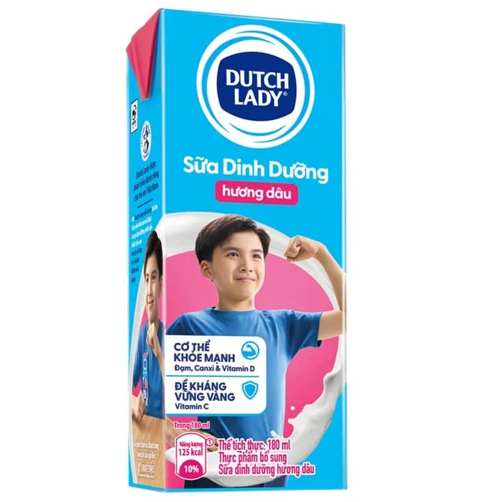 Sữa Dinh Dưỡng Hương Dâu Dutchlady 180ml