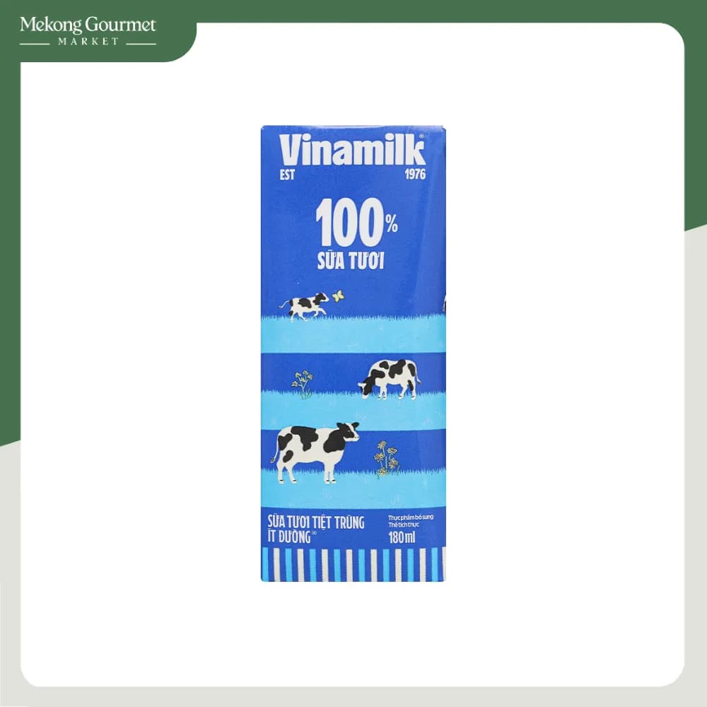 Sữa Tươi Tiệt Trùng Ít Đường Vinamilk 180ml